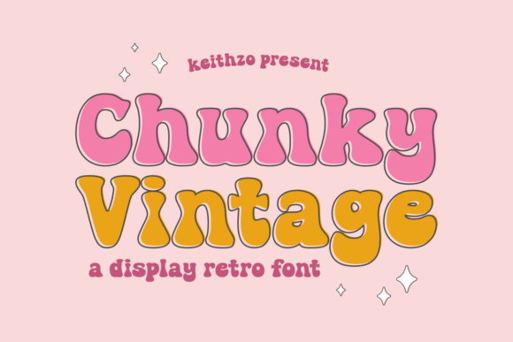 Chunky Vintage Font: Bold Retro Display for Digital Brands