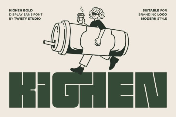 Kighen: A Bold Display Font for Handmade Product Design