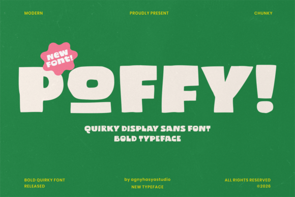 Poffy: A Playful Display Font for Handmade Labels & Printables