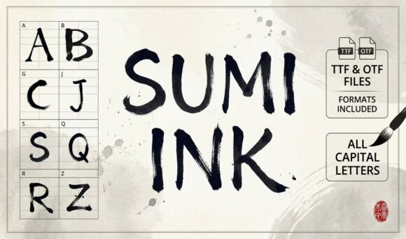Sumi Ink Brush: A Display Font That Feels Like Real Calligraphy